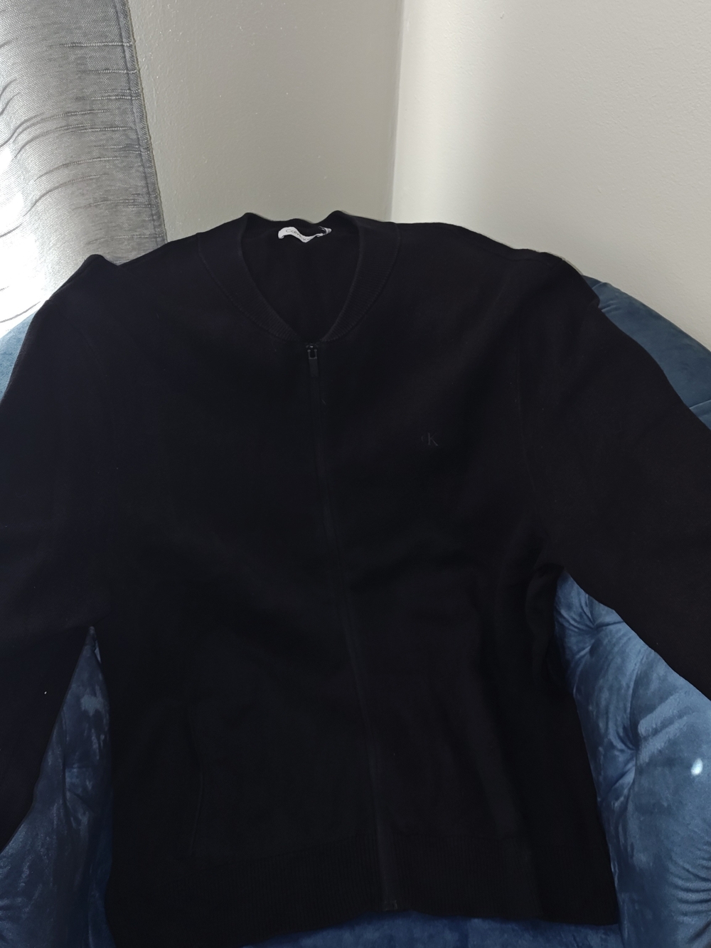 Calvin Klein Men's XXL Black Full-Zip Cardigan Sweater